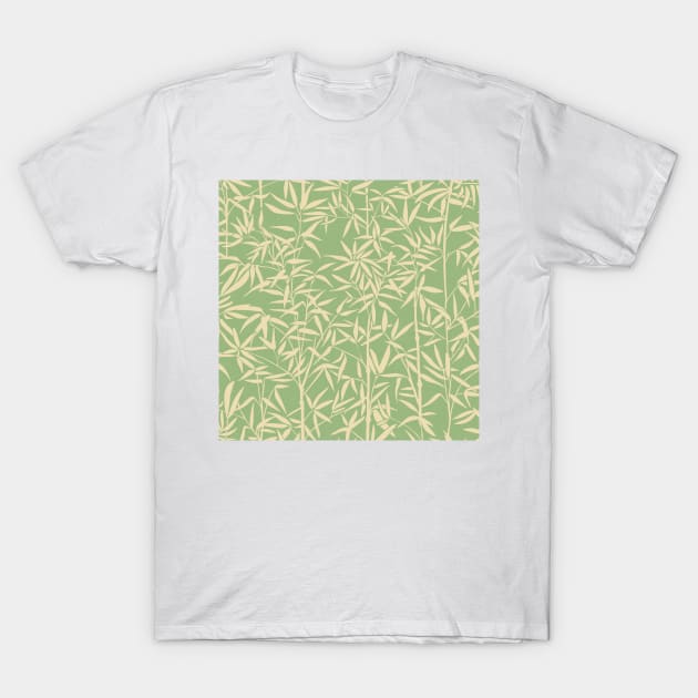 Cozy Garden with Bamboo / Minimalist Plants on Vintage Mint Green T-Shirt by matise